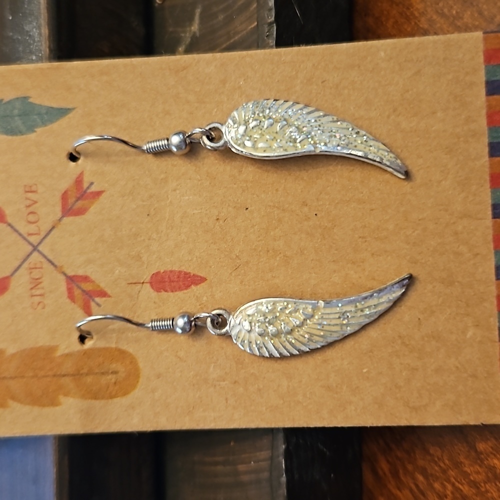 Silver Angel Wings Earrings